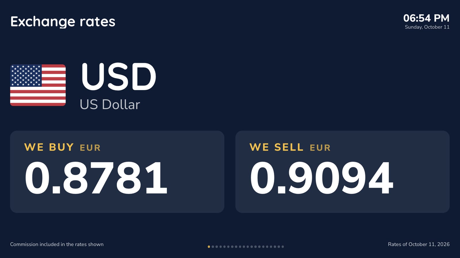 One currency at a time, very large
