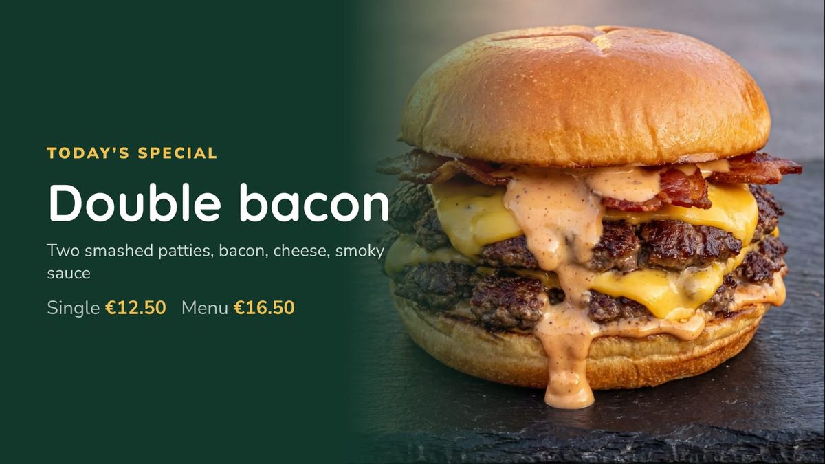 Today's special: the double bacon with its single and menu prices