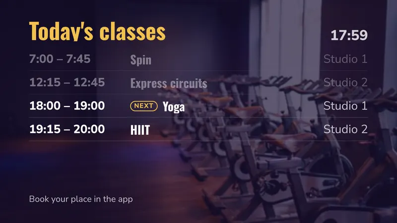 Today's classes: Now and next, by itself. An easyCMS Studio template.