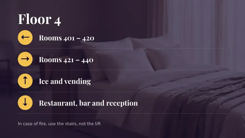 Lift lobby: Rooms left and right, for one floor. An easyCMS Studio template.