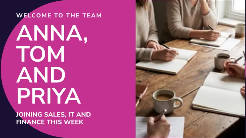 New starters: Who joined this week. An easyCMS Studio template.