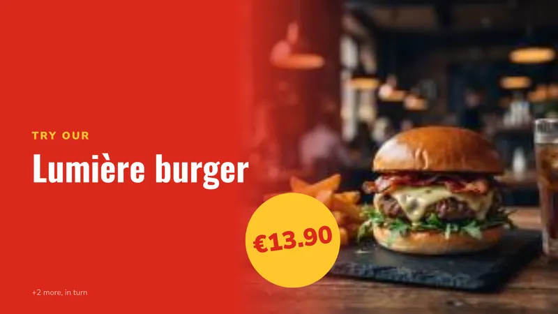 Burgers & combos: One dish at a time, big price. An easyCMS Studio template.
