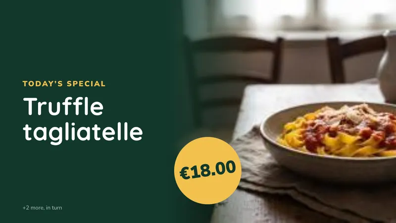 Dish of the day: Shows the dishes you star, by itself. An easyCMS Studio template.