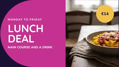 Lunch deal: Weekday offer with a price. An easyCMS Studio template for restaurants & bars.