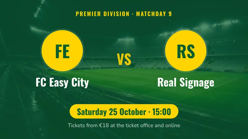 Next home match: Both teams, their logos, when. An easyCMS Studio template.