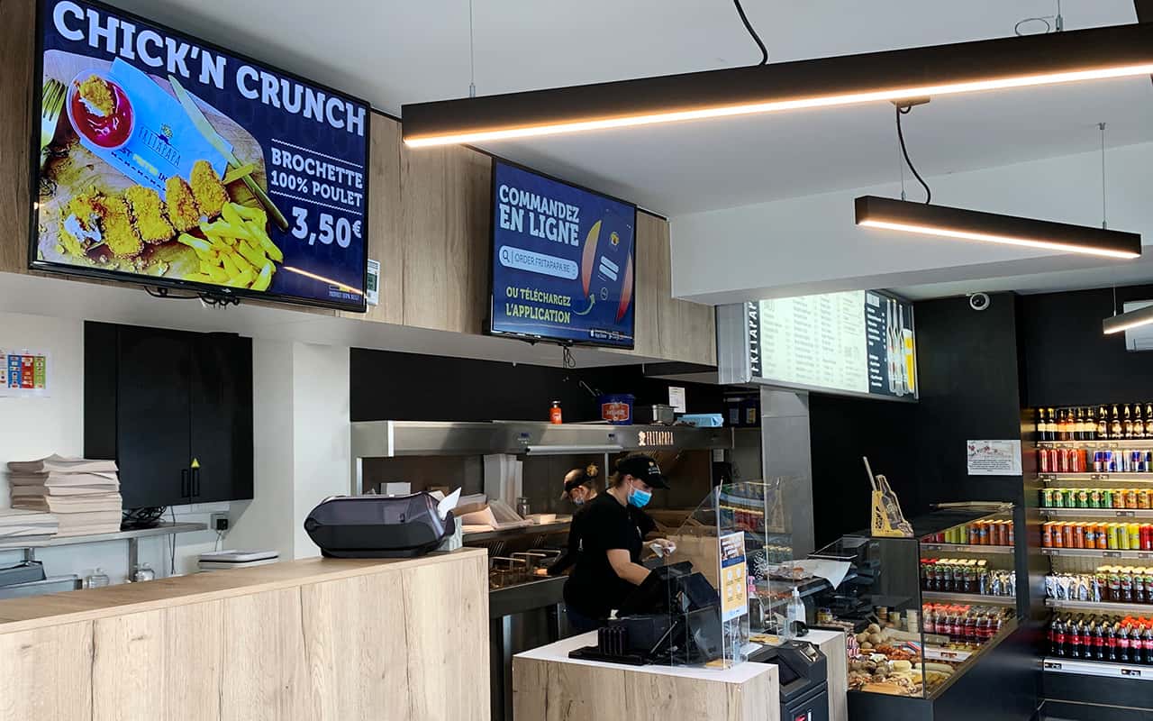 Fritapapa fast food restaurant with easyCMS digital menu boards
